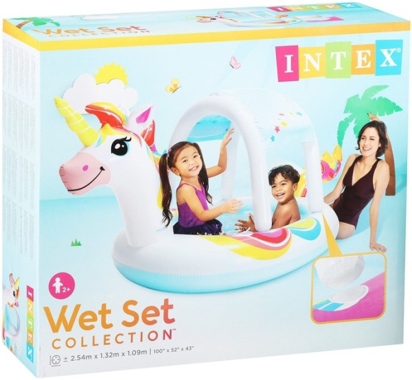 Купить Intex Детский надувной бассейн 122х122см Единорог с навесом, 130л-2.jpg
